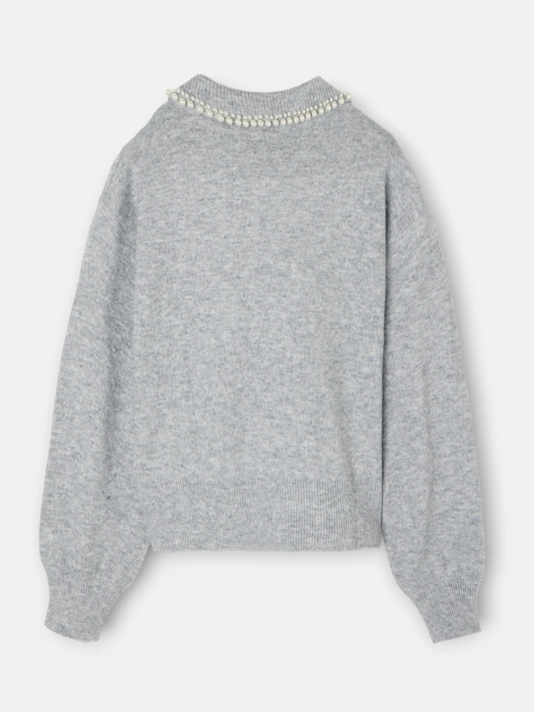 Jersey cuello polo gris