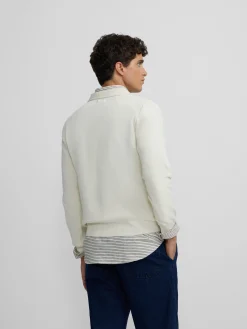 Jersey cuello polo minilogo beige