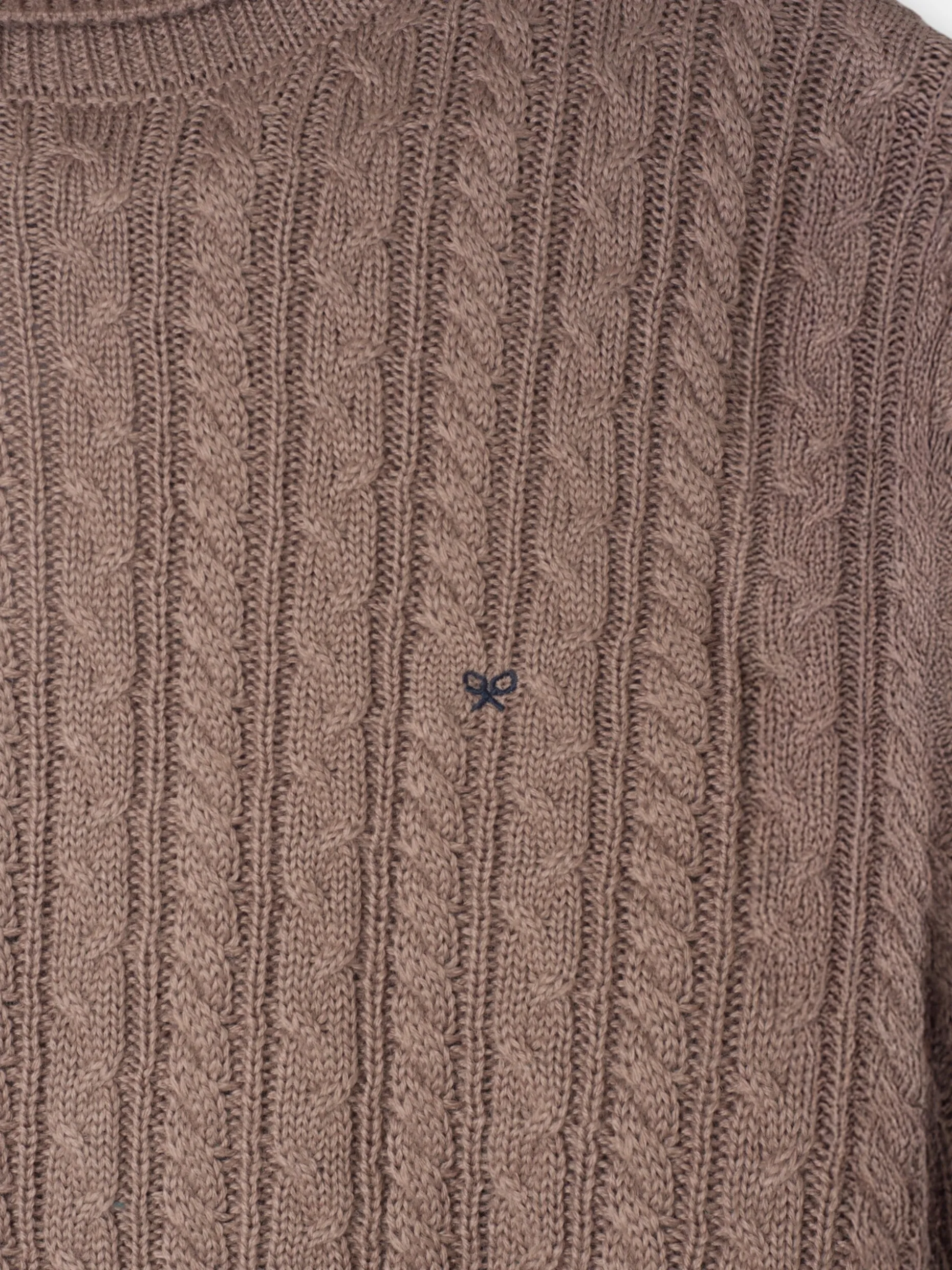 Jersey cuello vuelto de ochos marron claro