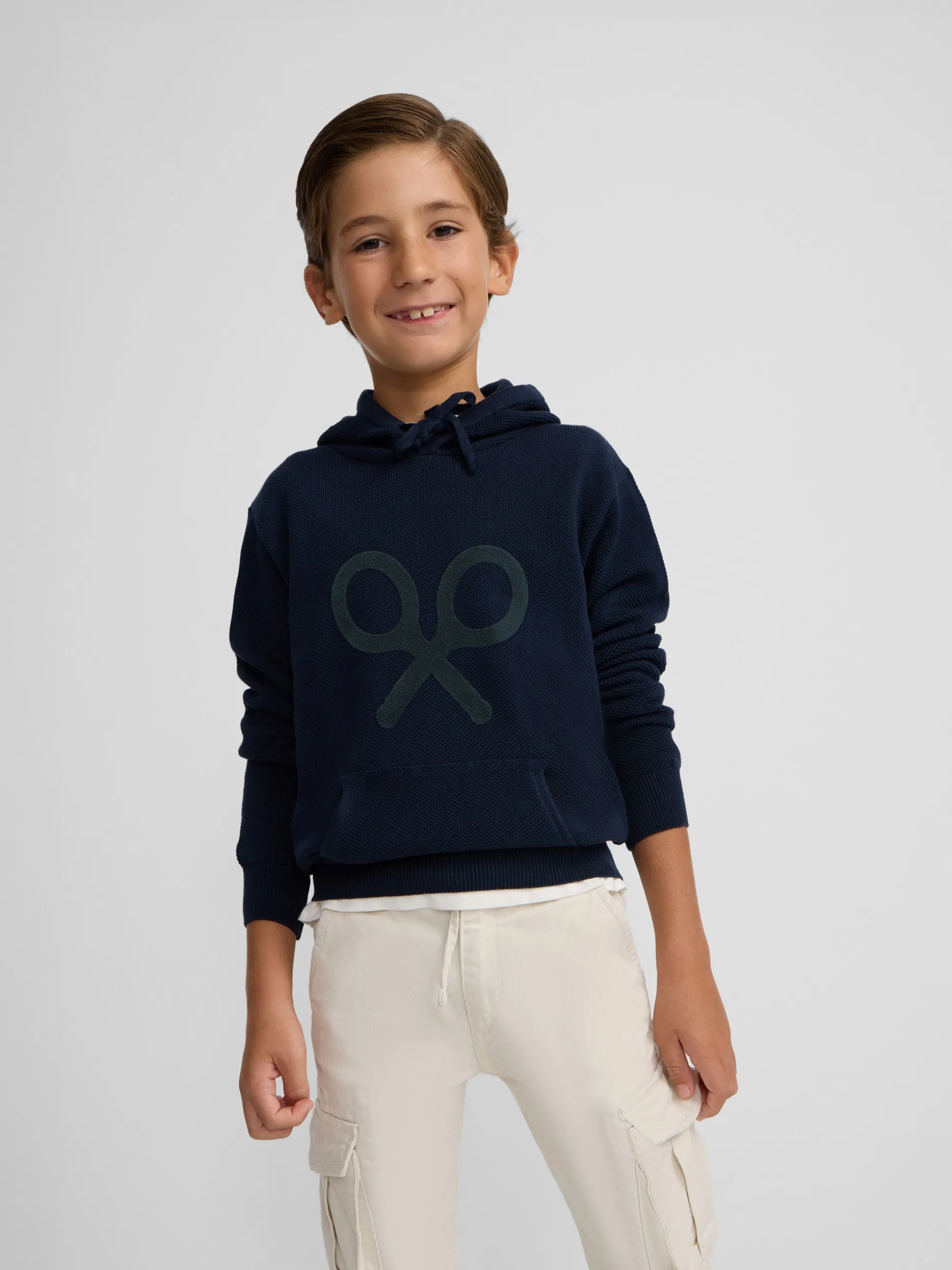 Jersey kids capucha raqueta azul marino