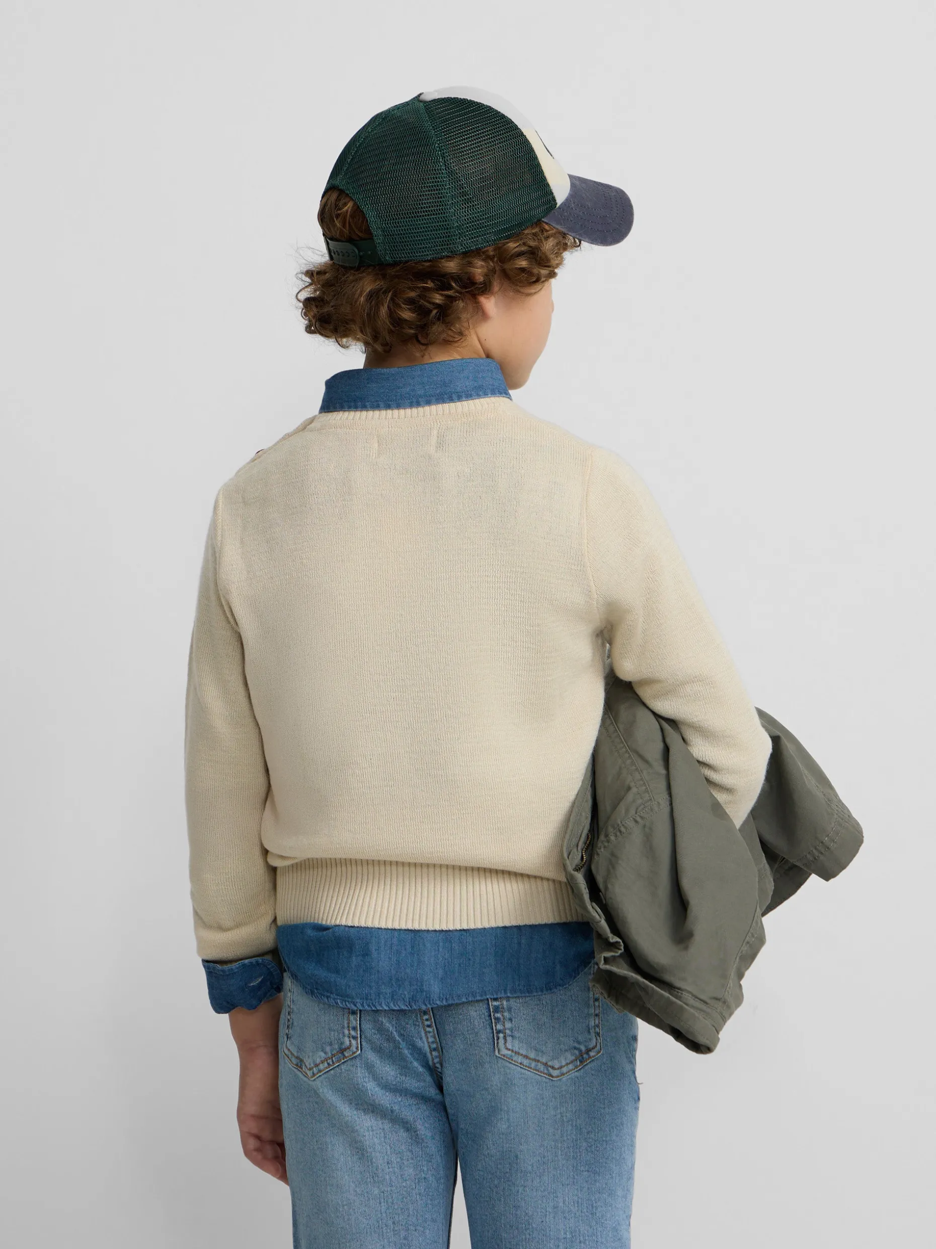 Jersey kids liso botones beige
