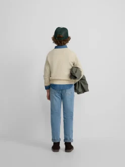 Jersey kids liso botones beige