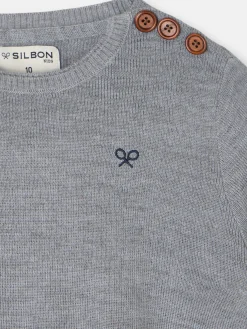 Jersey kids liso botones gris