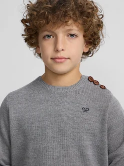 Jersey kids liso botones gris
