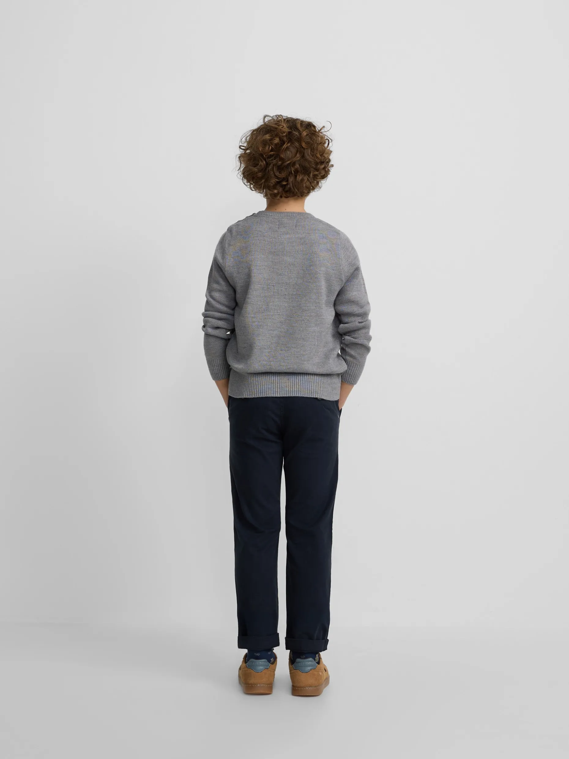 Jersey kids liso botones gris