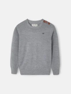 Jersey kids liso botones gris