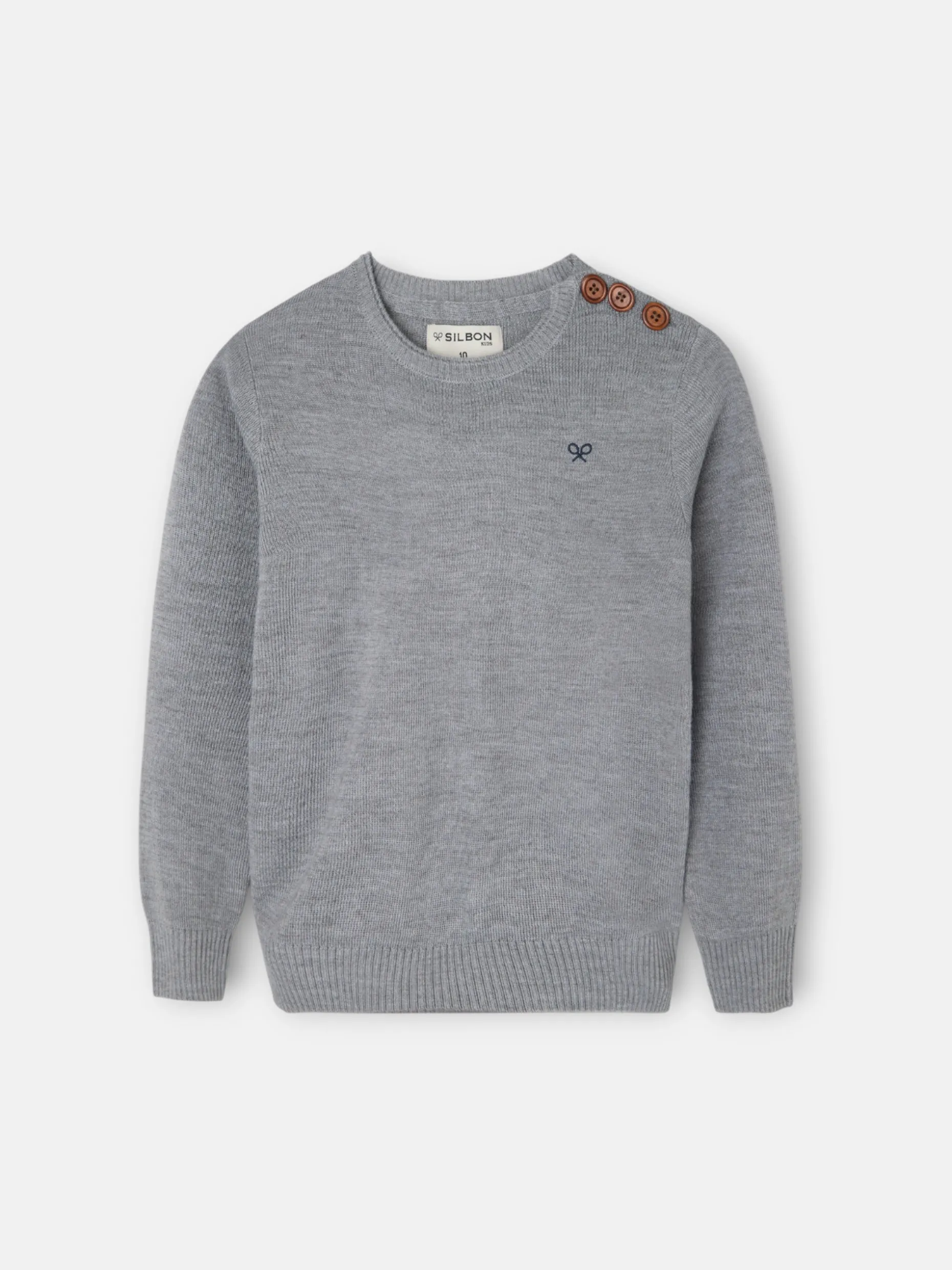 Jersey kids liso botones gris
