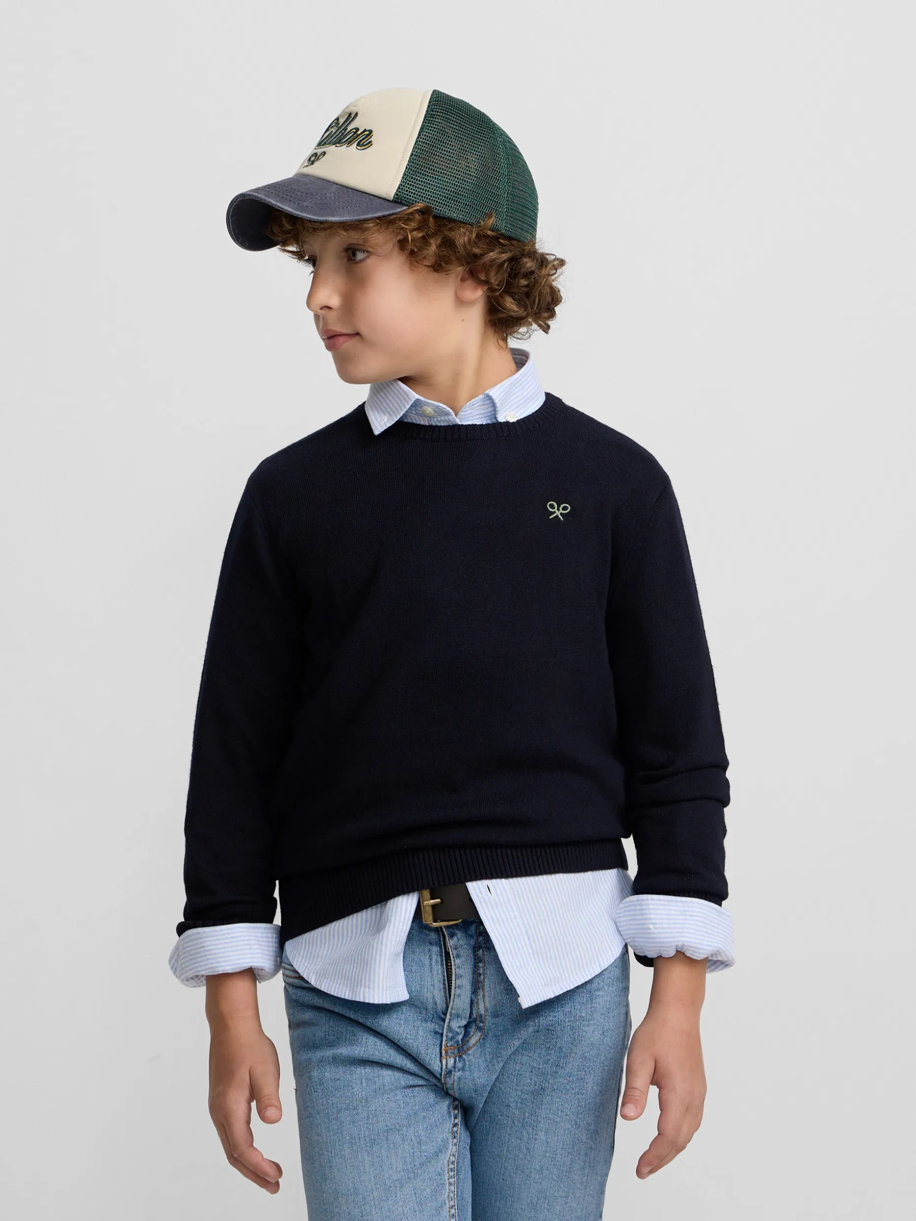 Jersey kids round neck azul marino