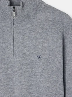 Jersey media cremallera gris medio