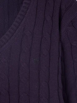 Jersey punto cuello pico morado