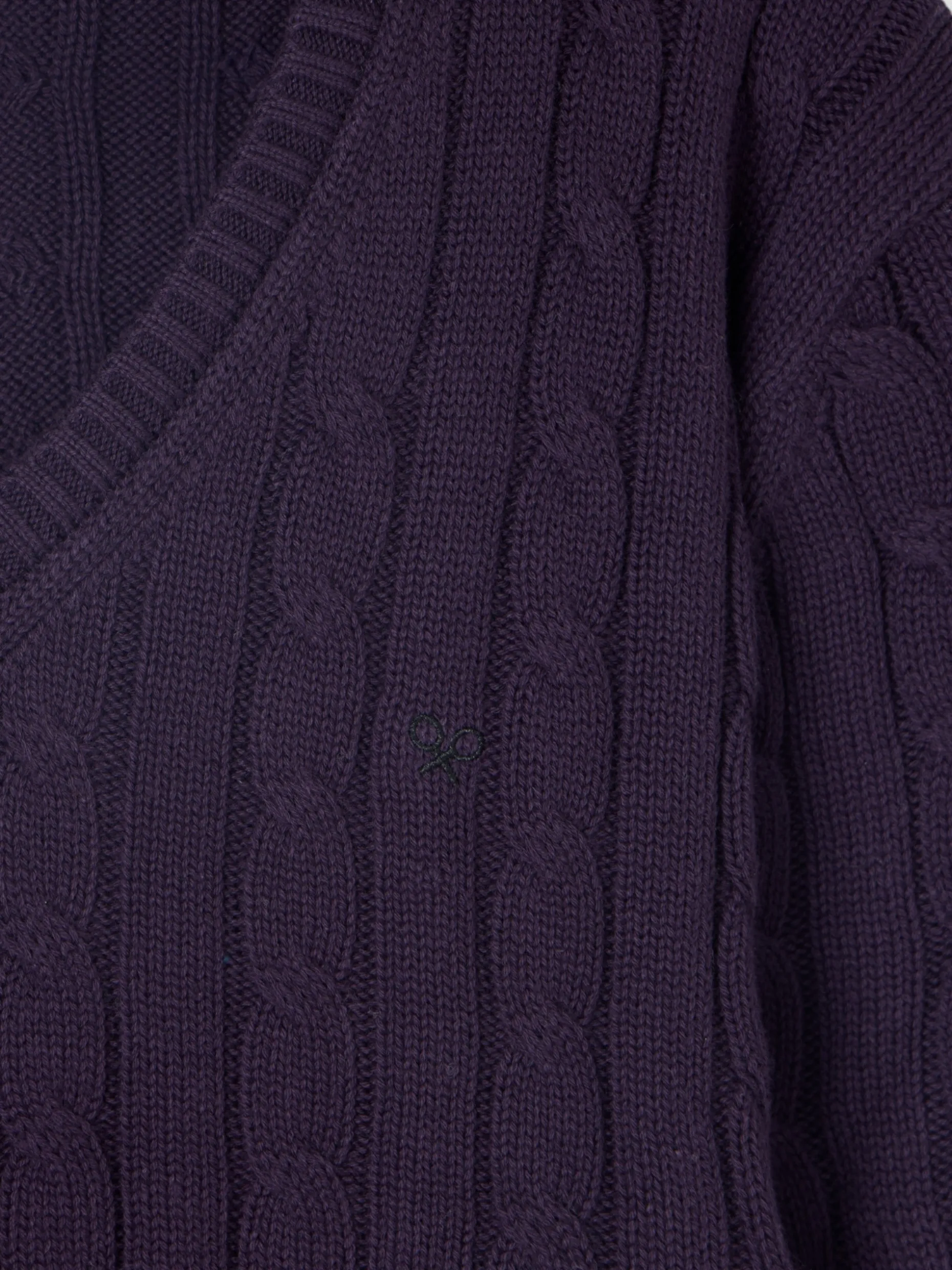 Jersey punto cuello pico morado