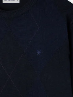 Jersey retro rombos azul marino