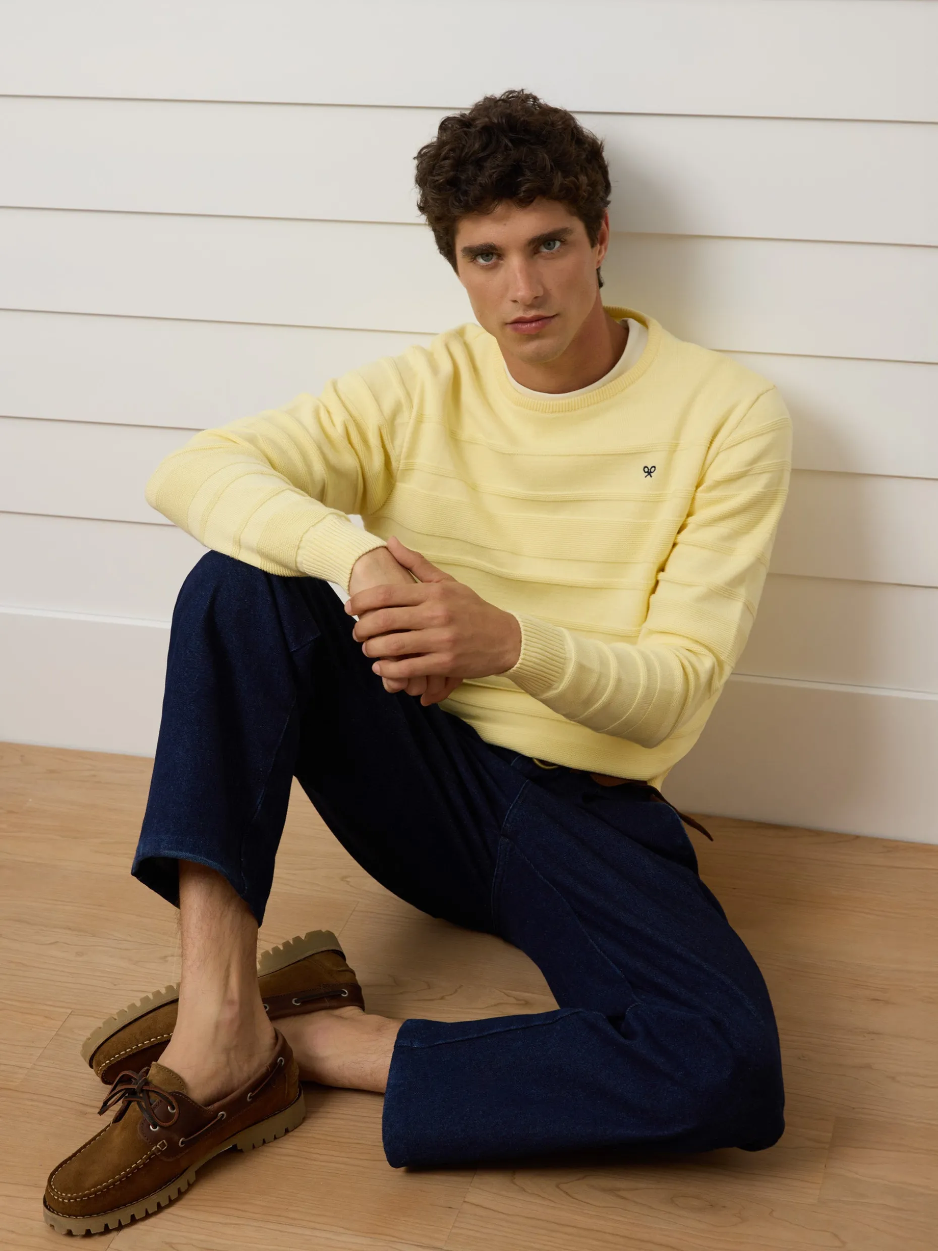 Jersey trenzado minilogo amarillo