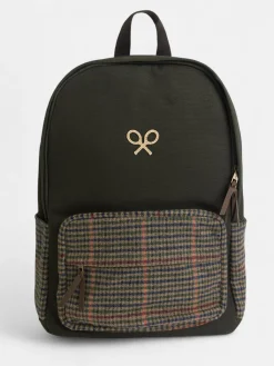 Mochila casual tejido cuadros marron