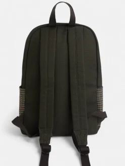 Mochila casual tejido cuadros marron