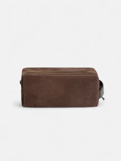 Neceser piel detalle marron oscuro
