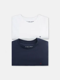 Pack 2x camiseta miniraqueta blanca marina