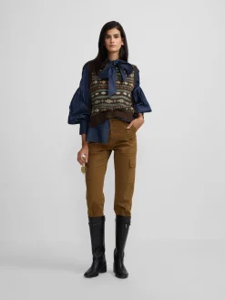 Pantalon cargo camel