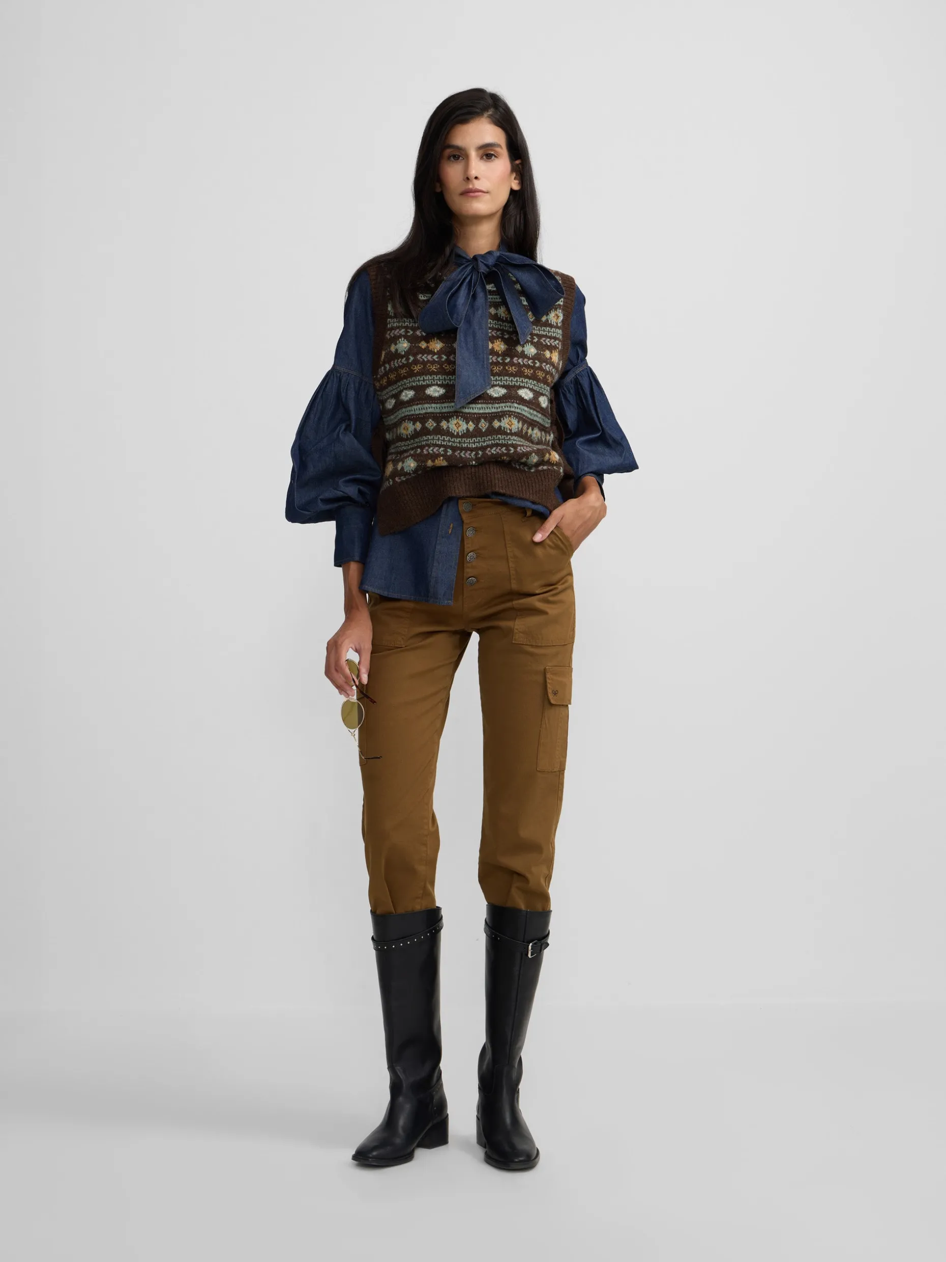Pantalon cargo camel