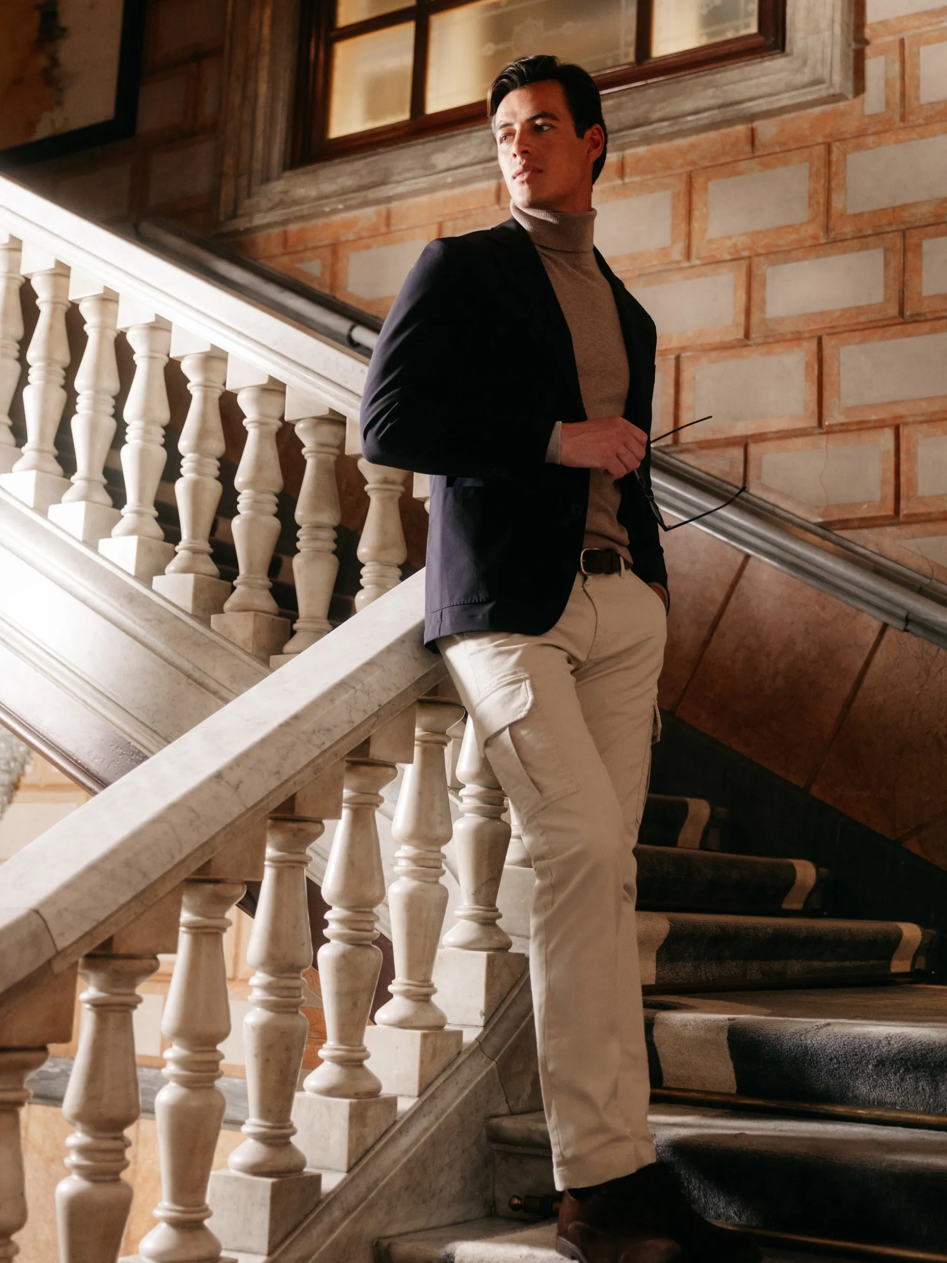 Pantalon cargo casual beige