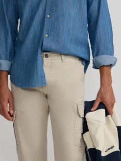 Pantalon cargo casual beige