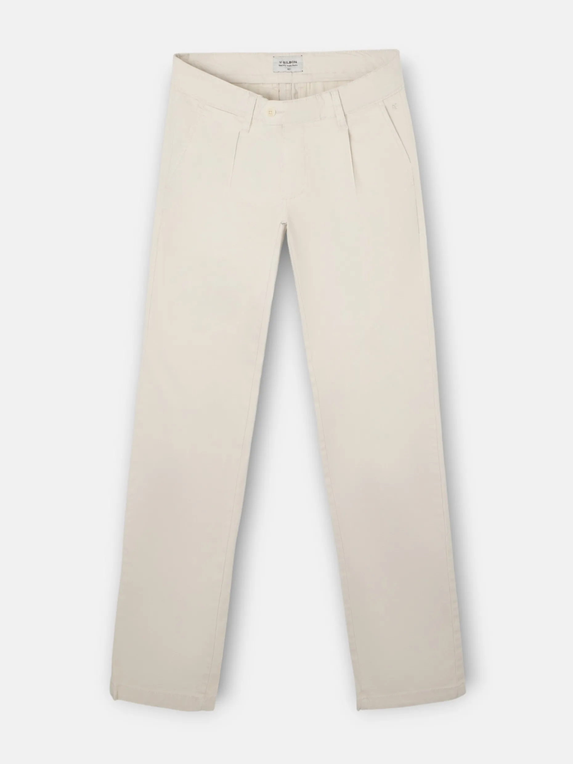 Pantalon chino casual pinzas piedra