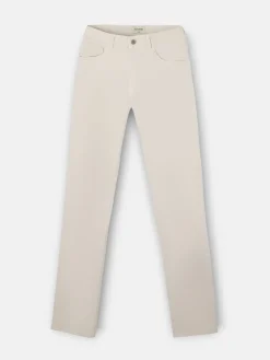 Pantalon cinco bolsillos pana beige claro