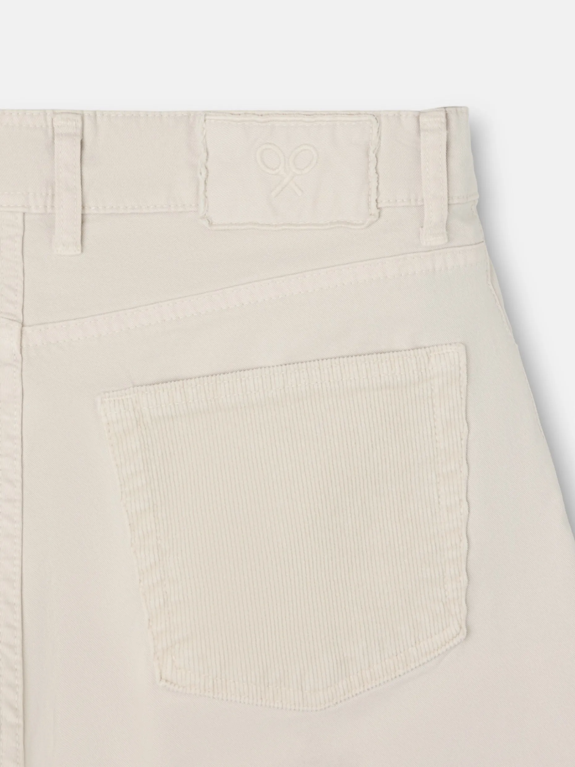Pantalon cinco bolsillos pana beige claro