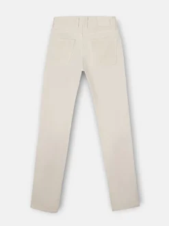 Pantalon cinco bolsillos pana beige claro