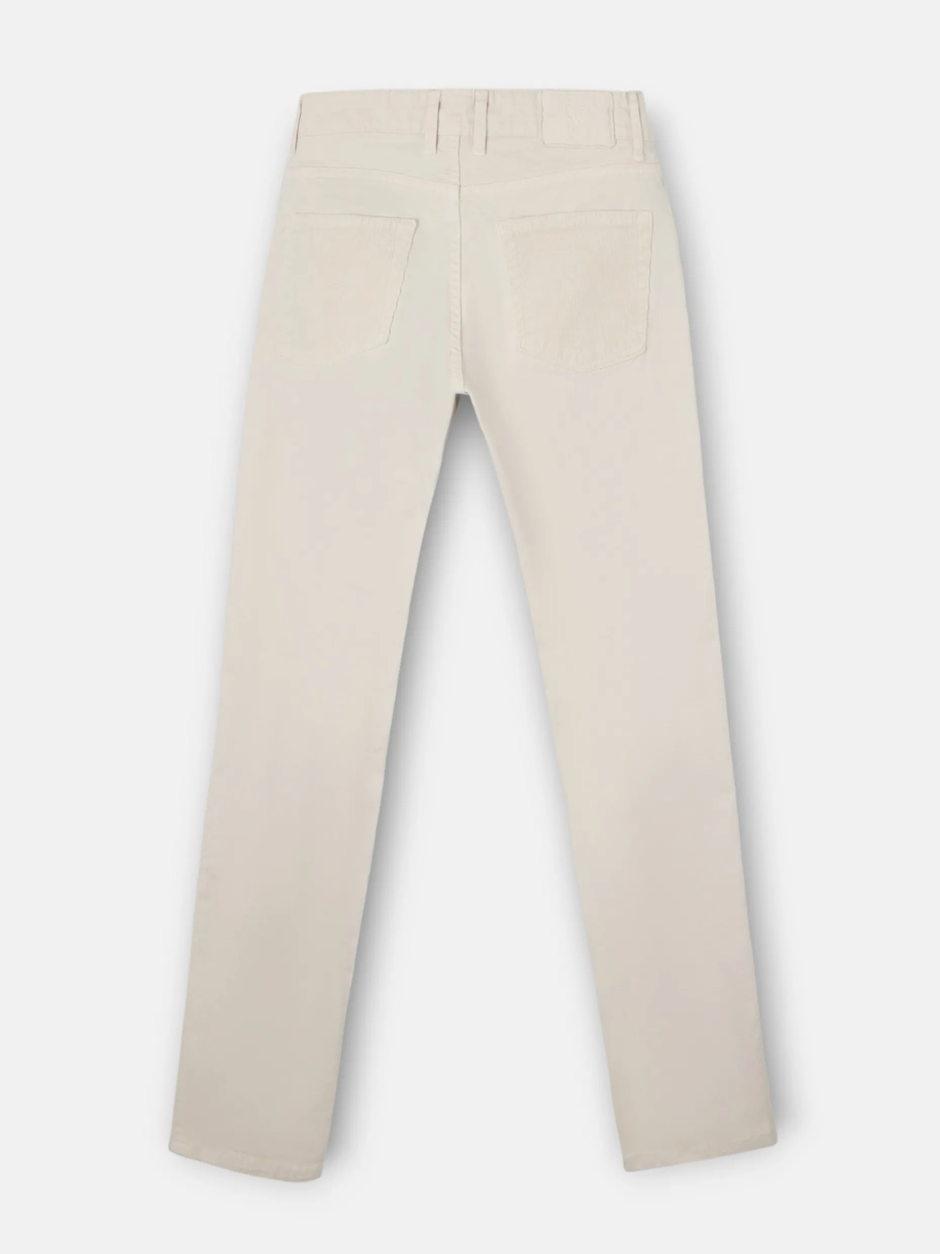 Pantalon cinco bolsillos pana beige claro