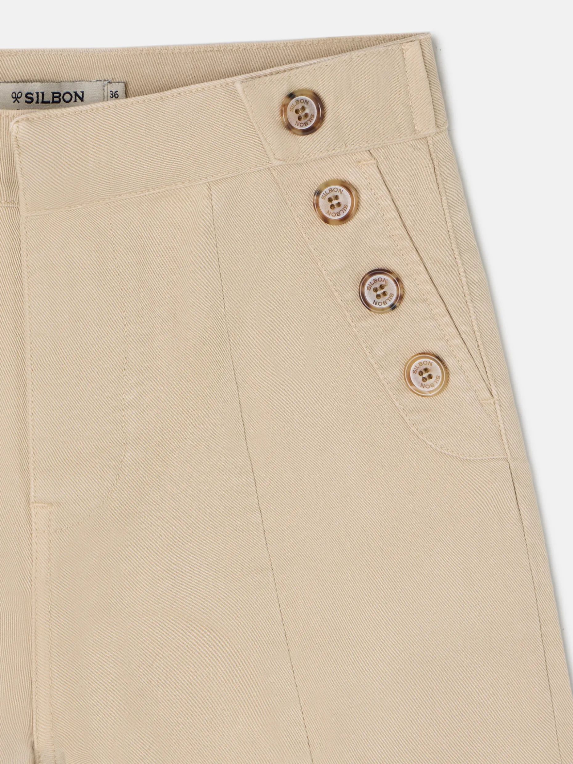 Pantalon culotte marinero beige