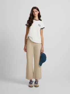 Pantalon culotte marinero beige
