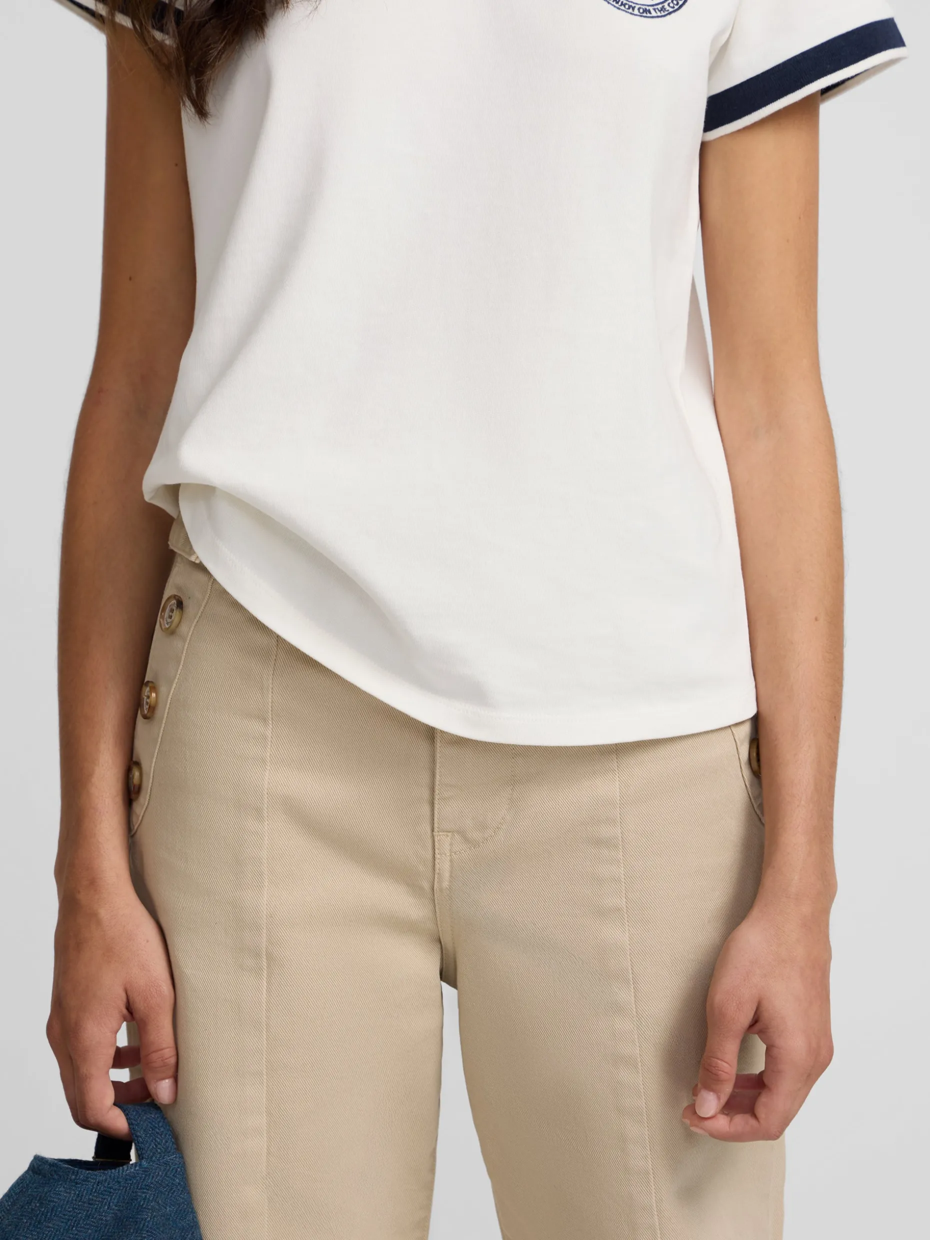 Pantalon culotte marinero beige