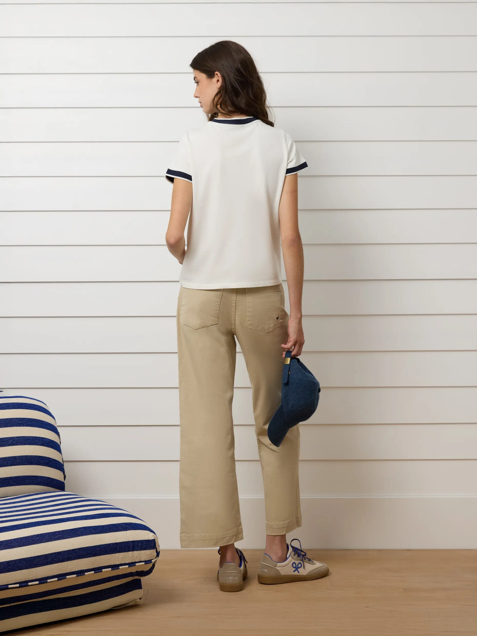 Pantalon culotte marinero beige