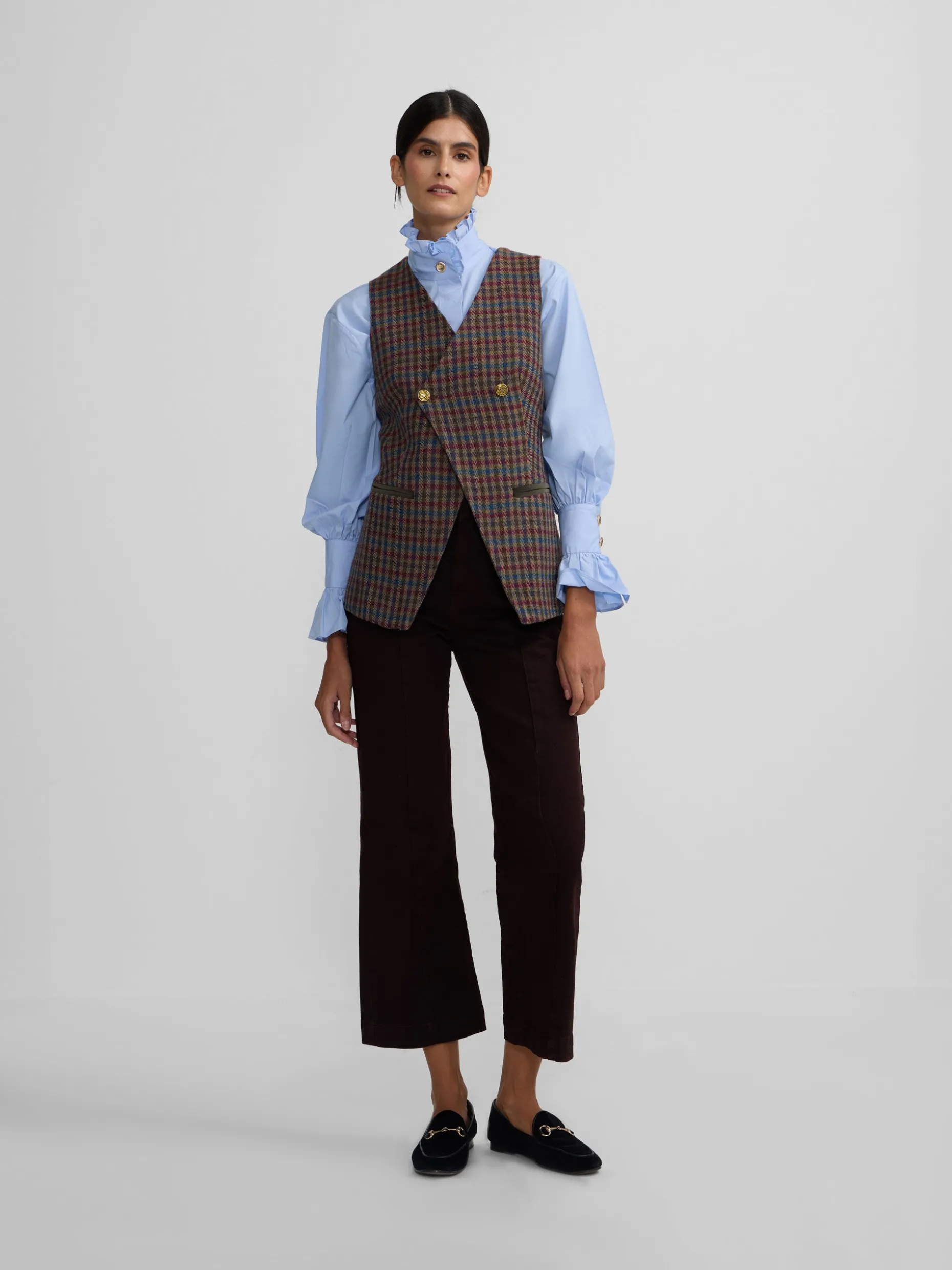 Pantalon culotte marinero marron oscuro