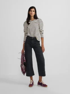 Pantalon denim espiga estampado gris