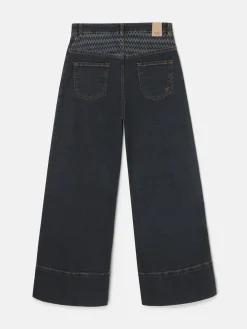 Pantalon denim espiga estampado gris