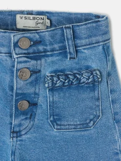 Pantalon girl bolsillos trenza denim