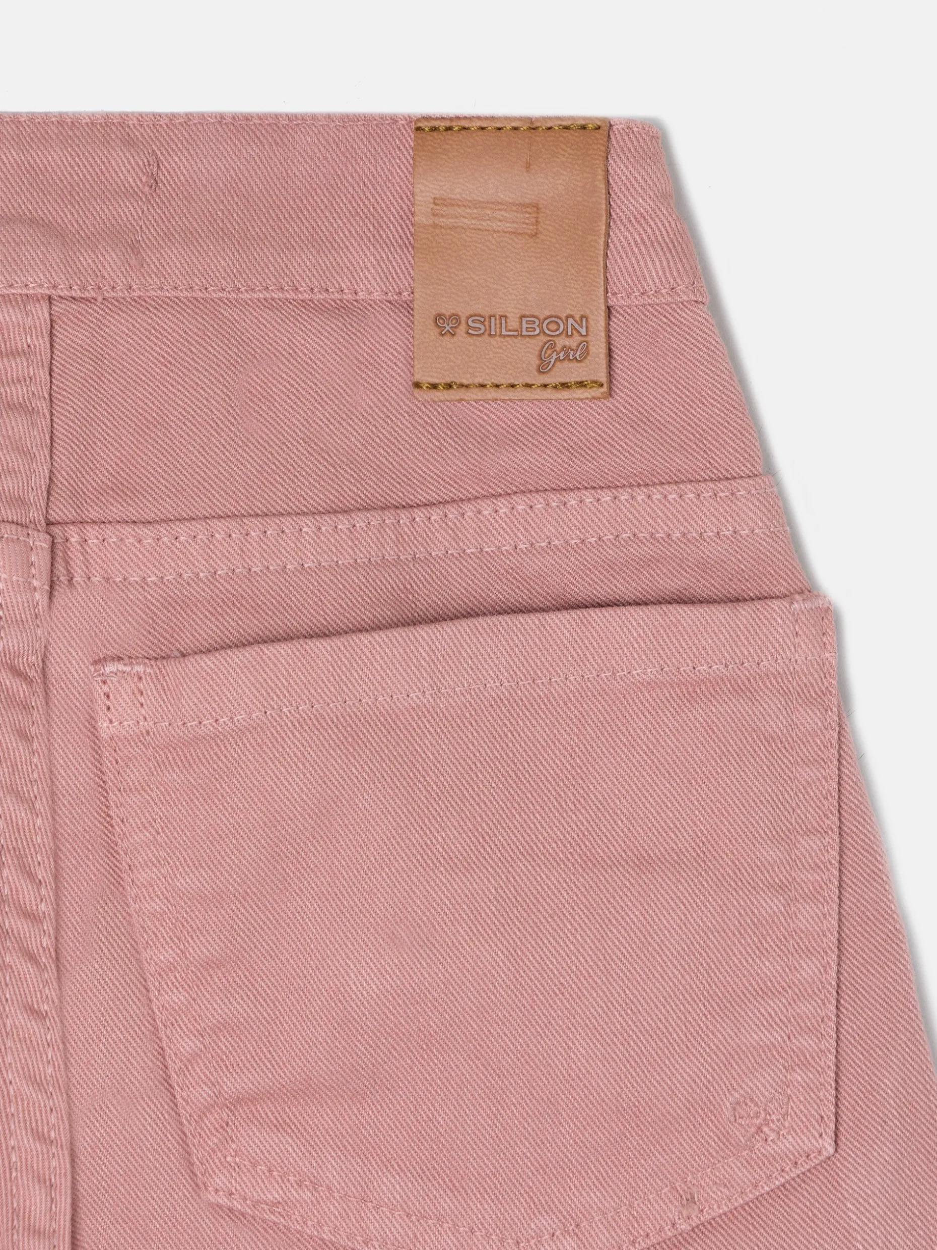 Pantalon girl bordado rosa
