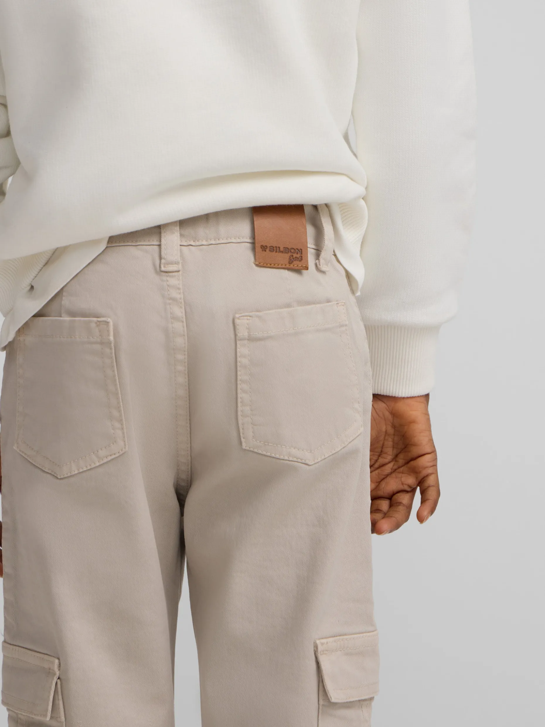 Pantalon girl cargo beige