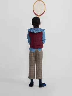 Pantalon girl cuadros marrones