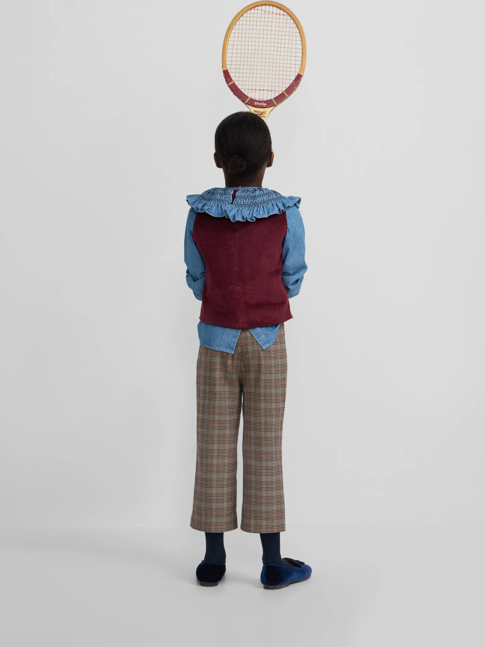 Pantalon girl cuadros marrones