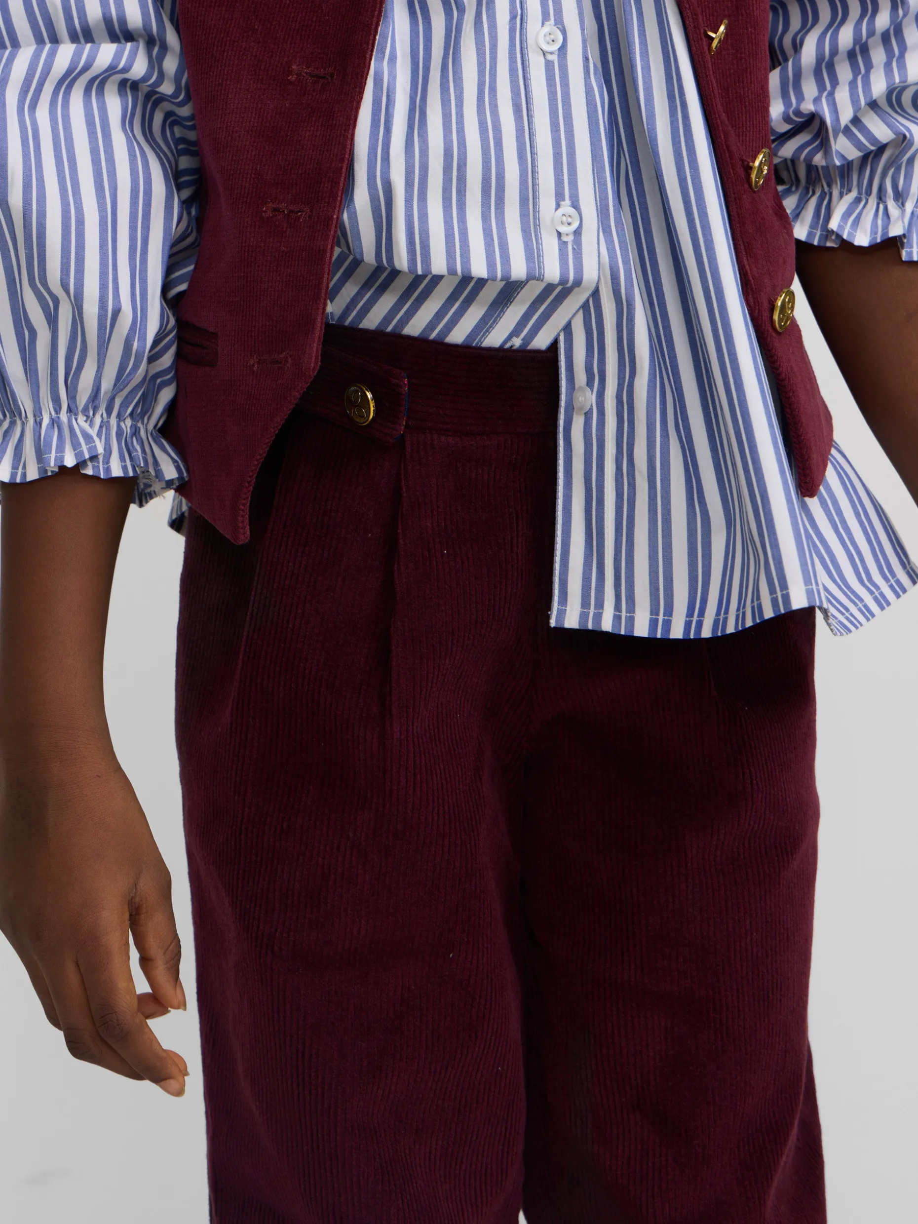 Pantalon girl pana burdeos