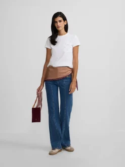Pantalon recto detalle hebillas denim