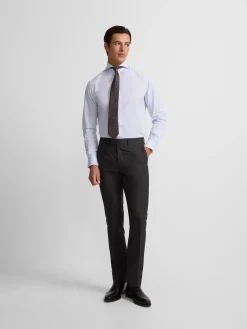 Pantalon traje clasico espiga gris