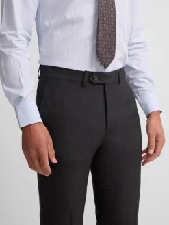 Pantalon traje clasico espiga gris