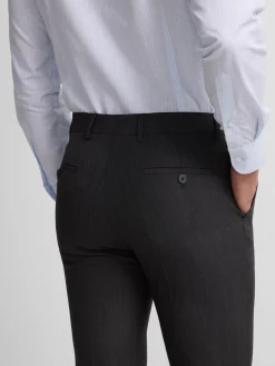 Pantalon traje clasico espiga gris