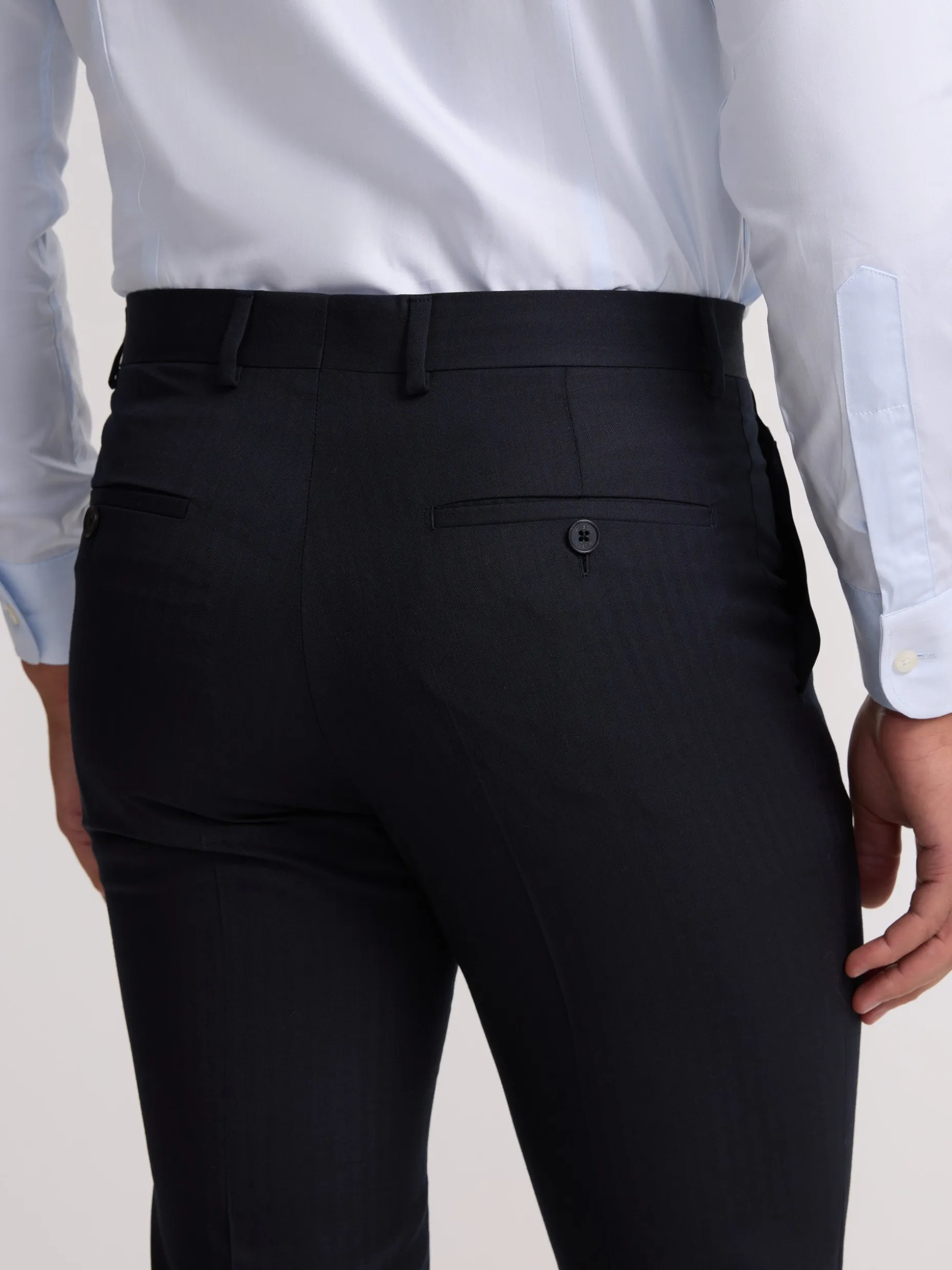 Pantalon traje clasico espiga azul marino