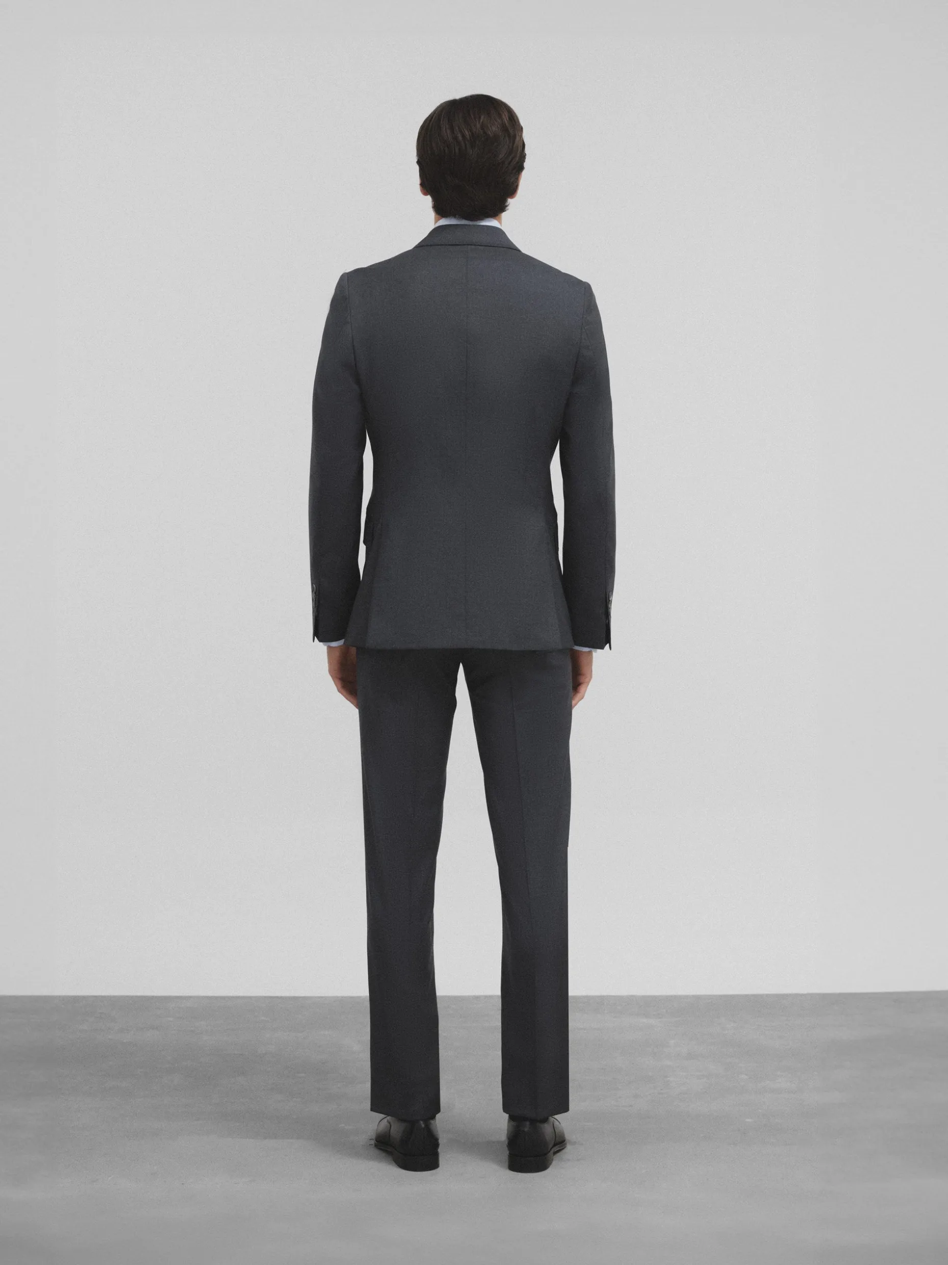 Pantalon traje cruzado stretch gris