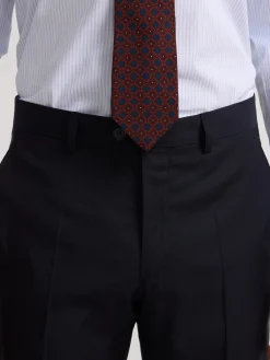 Pantalon traje cruzado stretch azul marino